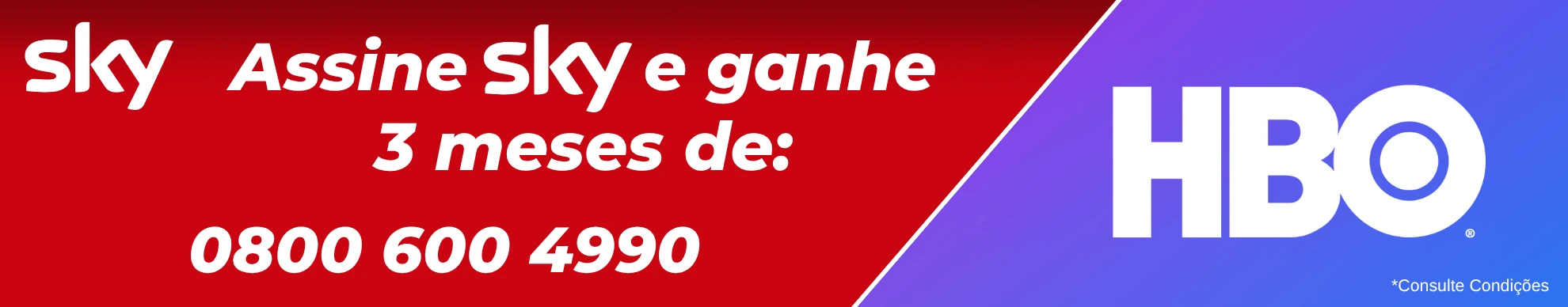 Assine SKY com Adesão de apenas R$ 1,90 e ganhe 3 meses de HBO. Aproveite!