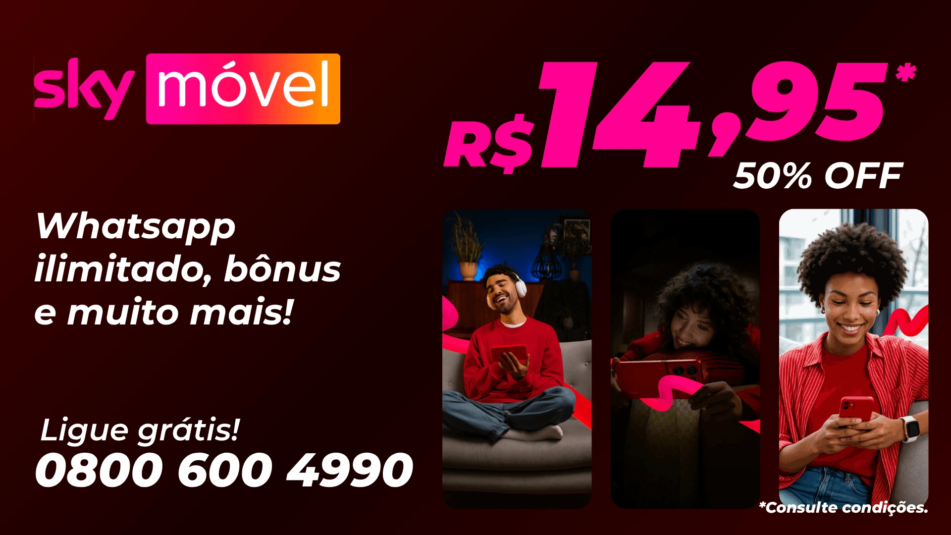 SKY Móvel por apenas R$ 14,95. Aproveite!