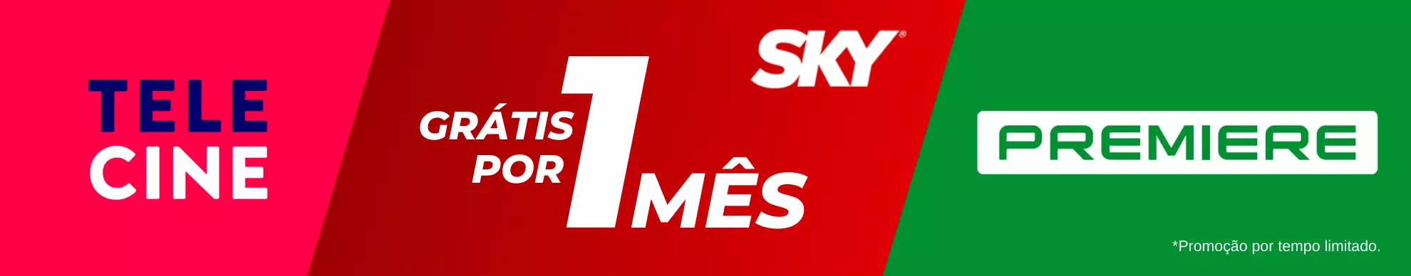 Banner Telecine e Premiere grátis por 1 mês na contratação junto com um plano SKY.